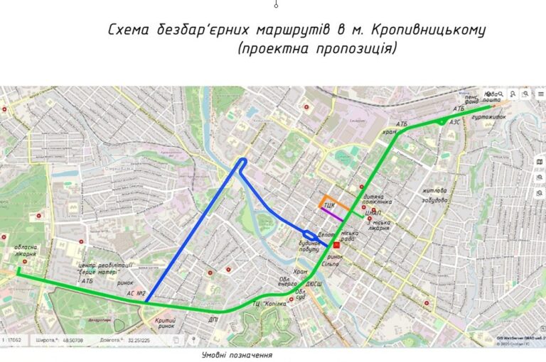 “Рух без бар’єрів”: у Кропивницькому опрацьовуються проєкти створення безбар’єрних маршрутів