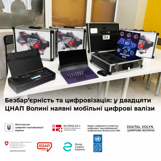 Безбар’єрність та цифровізація: у 20 ЦНАПах Волині наявні мобільні цифрові валізи